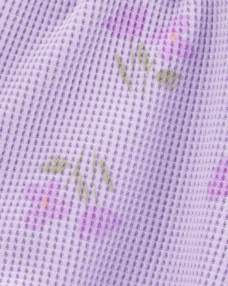 Toddler Floral Waffle Knit Shorts - Purple, image 5 of 6 slides
