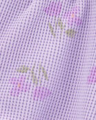 Toddler Floral Waffle Knit Shorts - Purple, image 5 of 6 slides