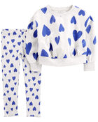 Baby 2-Piece Heart Sweatshirt & Pant Set, image 1 of 3 slides