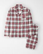 Adult Organic Cotton Flannel Pajamas Set, image 1 of 4 slides