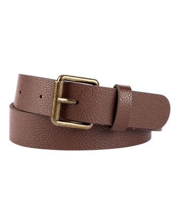 Faux Leather Belt - Brown, 