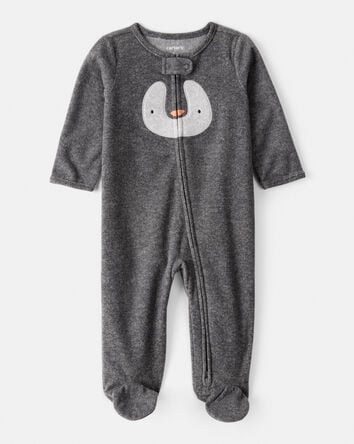 Baby Penguin Loose Fit Sleep & Play Pajamas - Grey, 