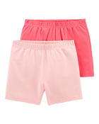 Kid 2-Pack Tumbling Shorts - Pink, image 1 of 5 slides