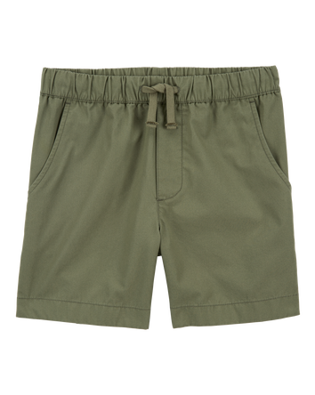 Boys Pull-On Poplin Shorts - Olive, 