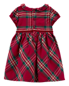 Baby Plaid Sateen Holiday Dress, image 2 of 5 slides