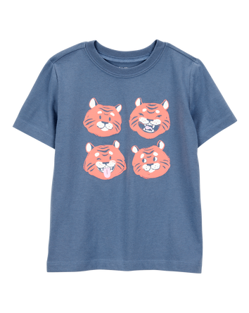 Toddler Tiger Short-Sleeve Graphic Tee - Blue, 