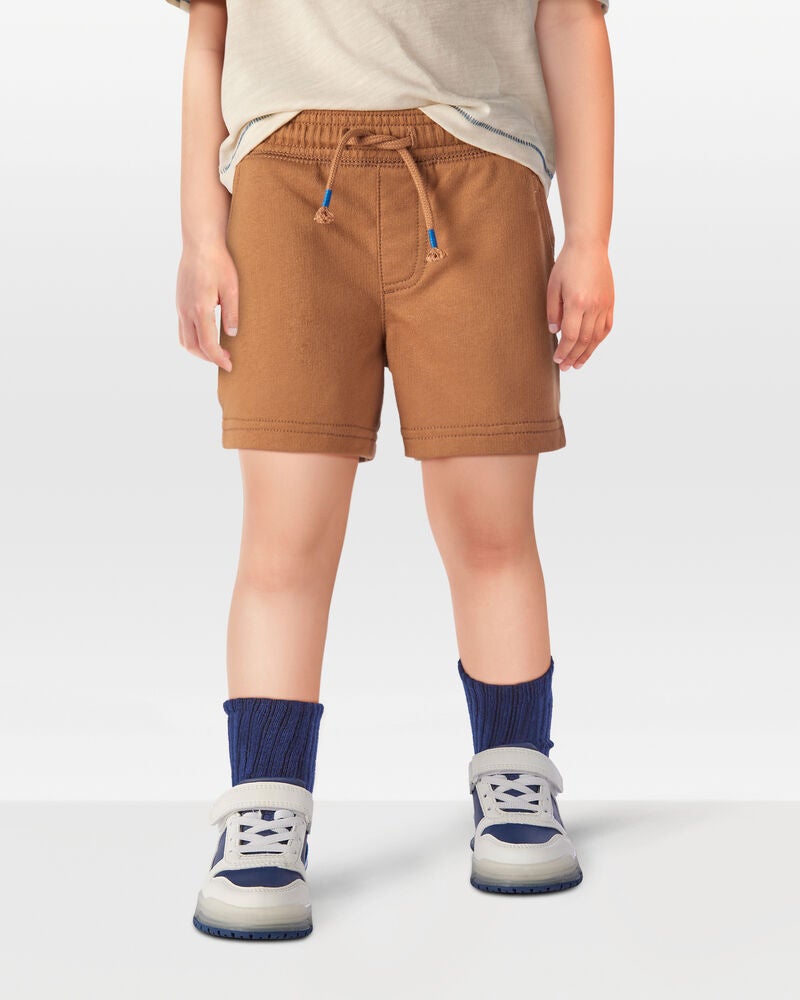 Toddler Pull-On French Terry Rec Shorts - Brown, image 2 of 7 slides