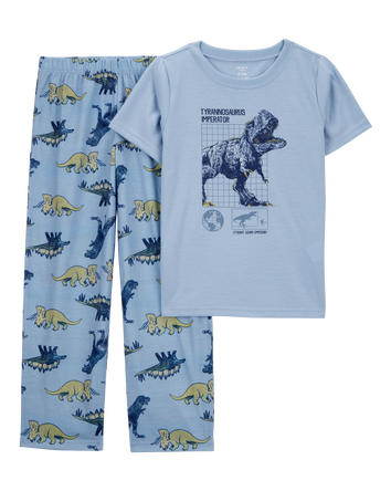 Boys Dinosaur Loose Fit 2-Piece Pajamas - Blue, 
