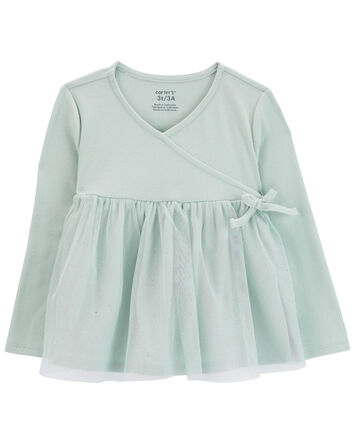 Toddler Glitter Tulle Wrap Top, 