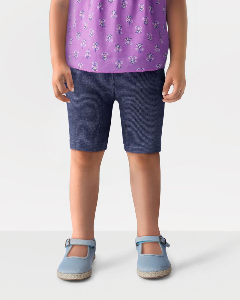Toddler Faux Denim Bike Shorts, image 1 of 4 slides