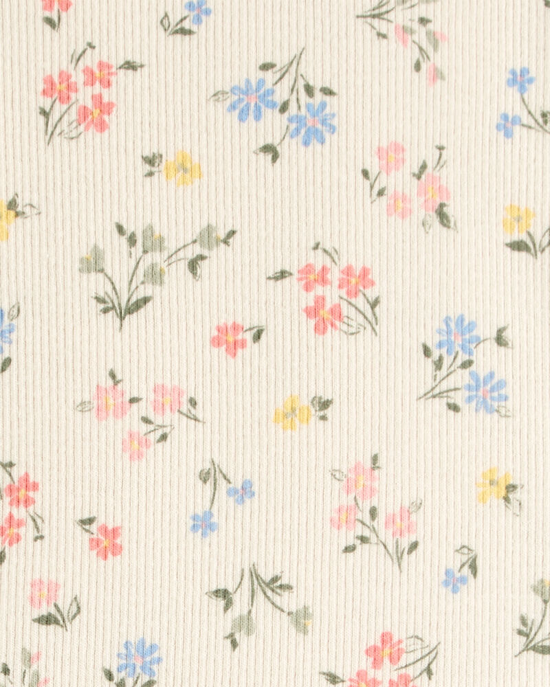 Baby Floral Short-Sleeve Bodysuit - Ivory, image 2 of 3 slides