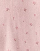 Toddler Girl 2-Piece Organic Cotton Sweater Knit Set in Blush Petals Print, image 3 of 5 slides