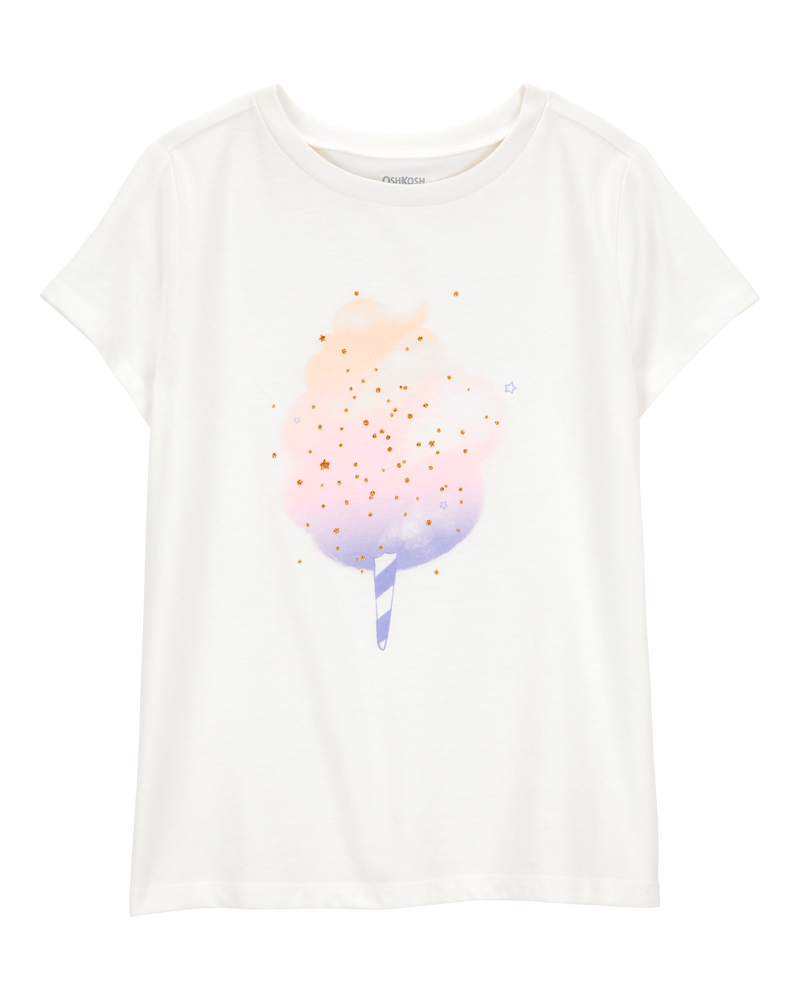 Kid Cotton Candy Short-Sleeve Graphic Tee - Ivory, image 1 of 3 slides