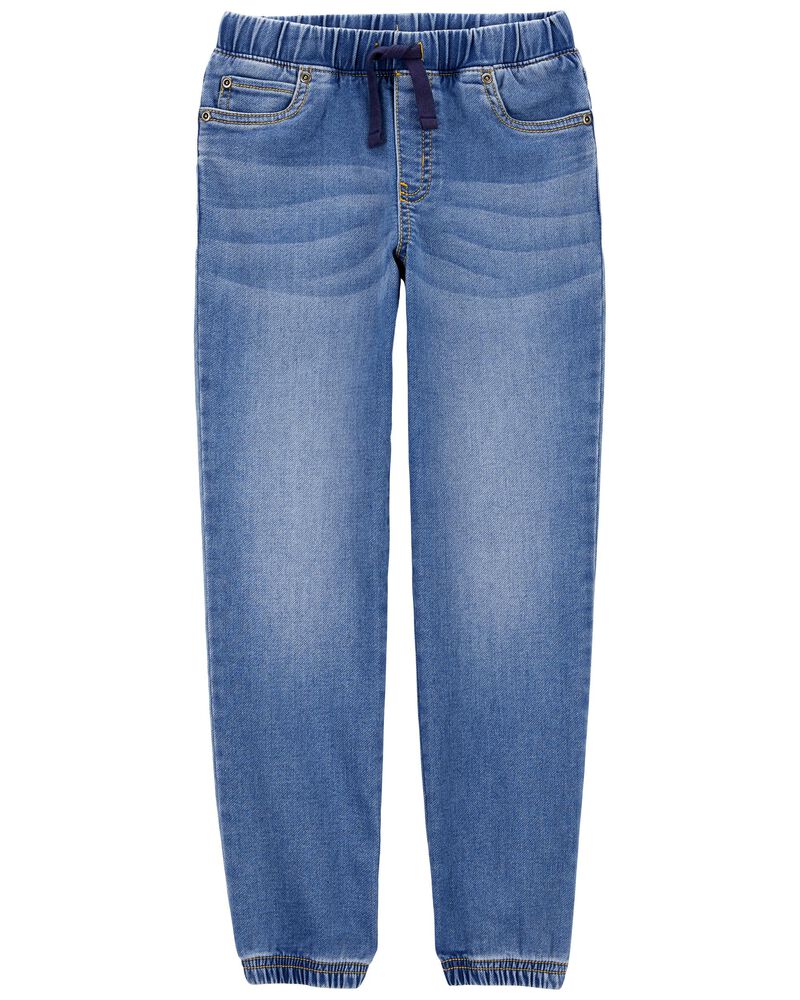 Kid Pull-On Knit Denim Pants, image 1 of 4 slides