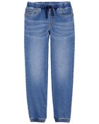 Kid Pull-On Knit Denim Pants, image 1 of 4 slides