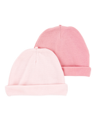 Baby 2-Pack Caps - Pink, image 1 of 2 slides