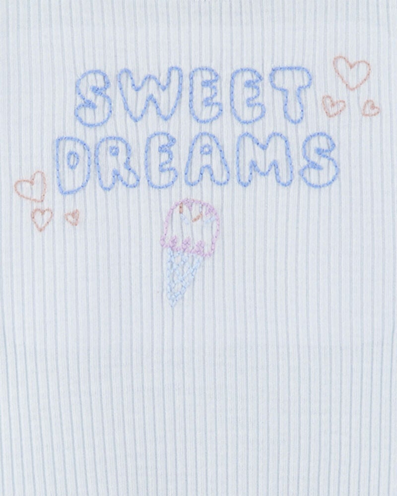 Toddler Ice Cream Print Loose Fit 2-Piece Pajamas - Blue, image 3 of 4 slides
