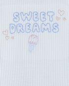 Toddler Ice Cream Print Loose Fit 2-Piece Pajamas - Blue, image 3 of 4 slides
