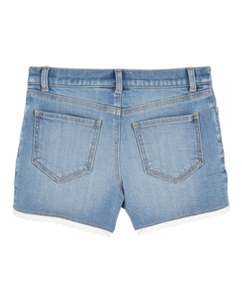 Kid Eyelet Hem Iconic Denim Short - Brit Wash, 