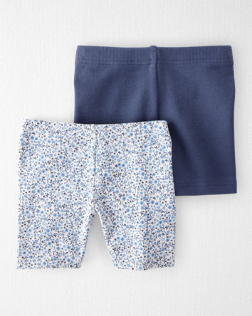 Toddler 2-Pack Organic Cotton Ribbed Pedal  Shorts, 