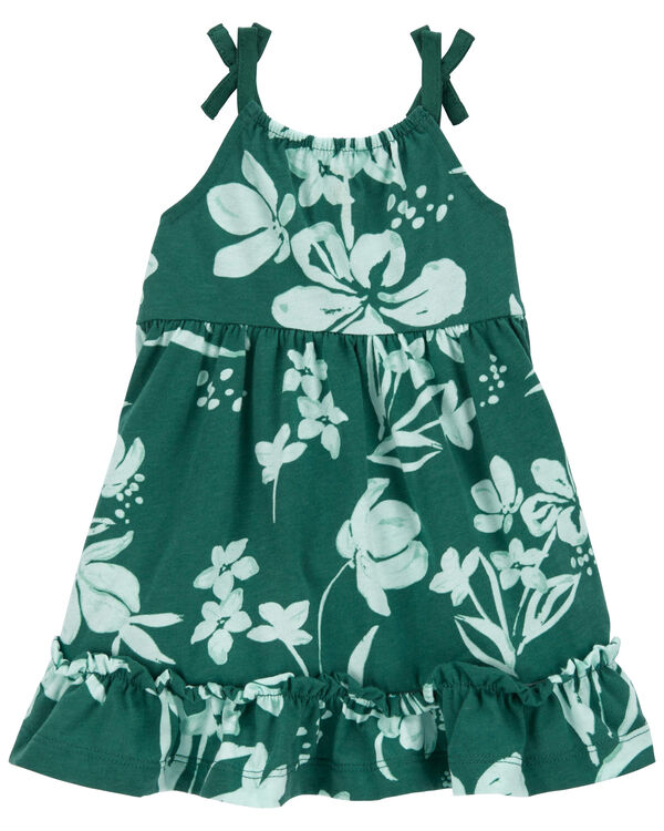 Green Baby Floral Cotton Dress | carters.com