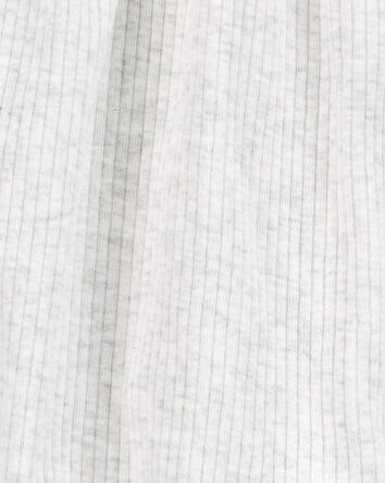 Baby Cotton Rib Short-Sleeve Romper - Grey, 