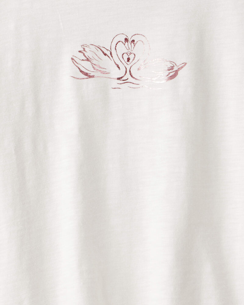 Girls Good Luck Charm Cotton Short-Sleeve Graphic Tee - White, image 4 of 6 slides