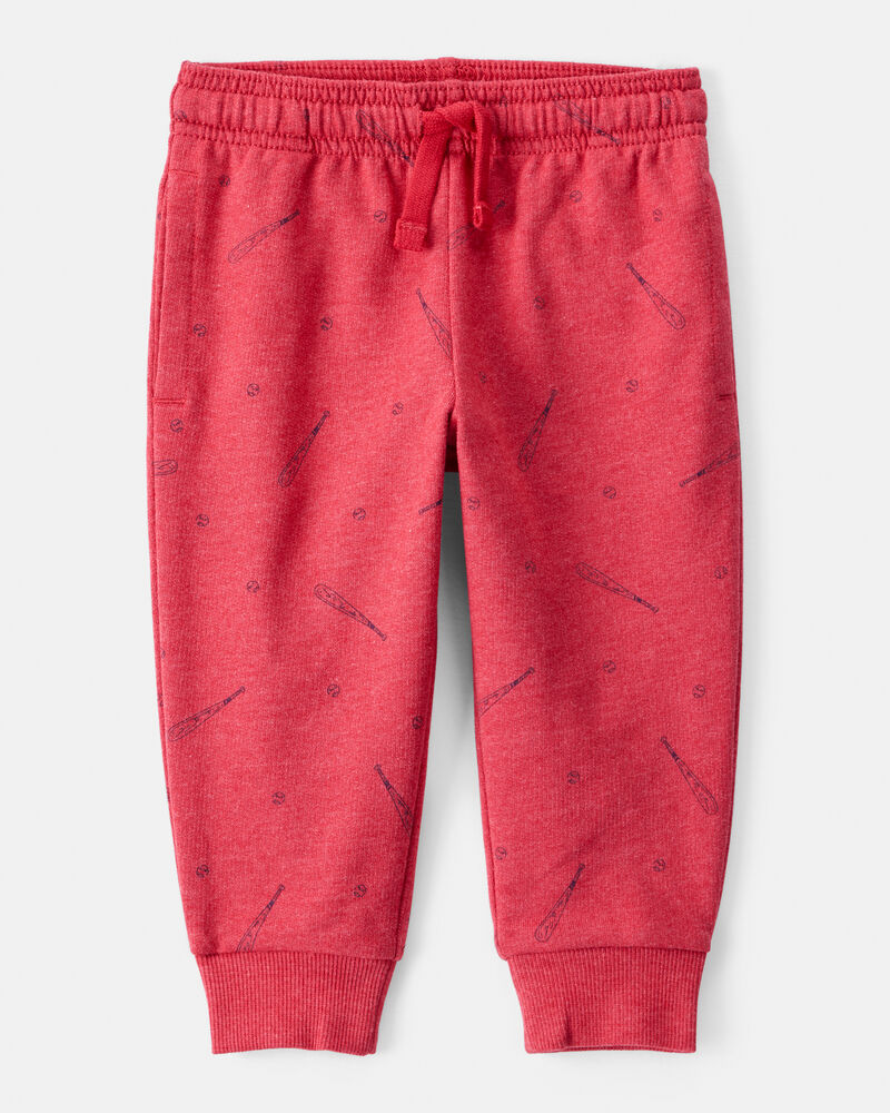 Baby Boy Baseball French Terry Jogger - Red, image 1 of 4 slides