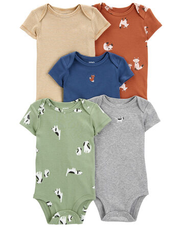 Baby 5-Pack Animal Print Original Bodysuits, 