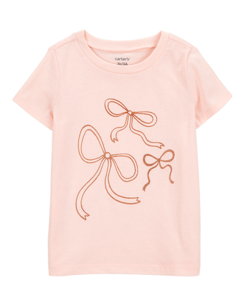 Toddler Girl Bow Short-Sleeve Graphic Tee - Pink, 