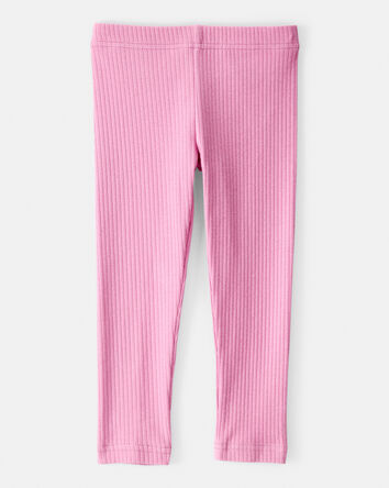 Toddler Girl Cotton Rib Pull-On Stretch Leggings - Purple, 