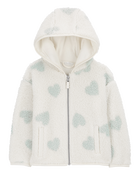 Baby Heart Zip-Up Sherpa Hoodie, image 1 of 3 slides