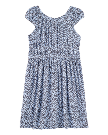 Kid Floral Short-Sleeve Dress - Blue, 