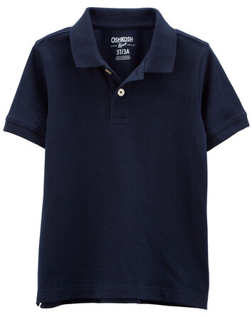 Toddler Navy Piqué Polo Shirt, 