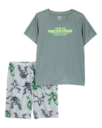 Kid Gaming Print Loose Fit 2-Piece Pajamas , 