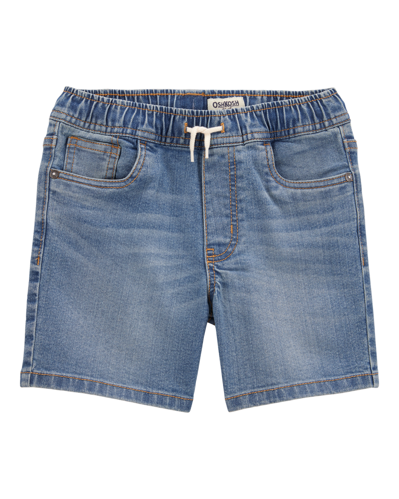 Kid Pull-On Denim Short - Blue Wash, image 1 of 5 slides