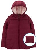 Burgundy - Kid Packable Puffer Jacket