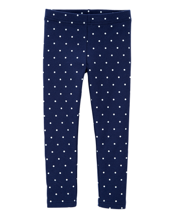 Toddler Cotton Polka Dot Stretch Leggings, 