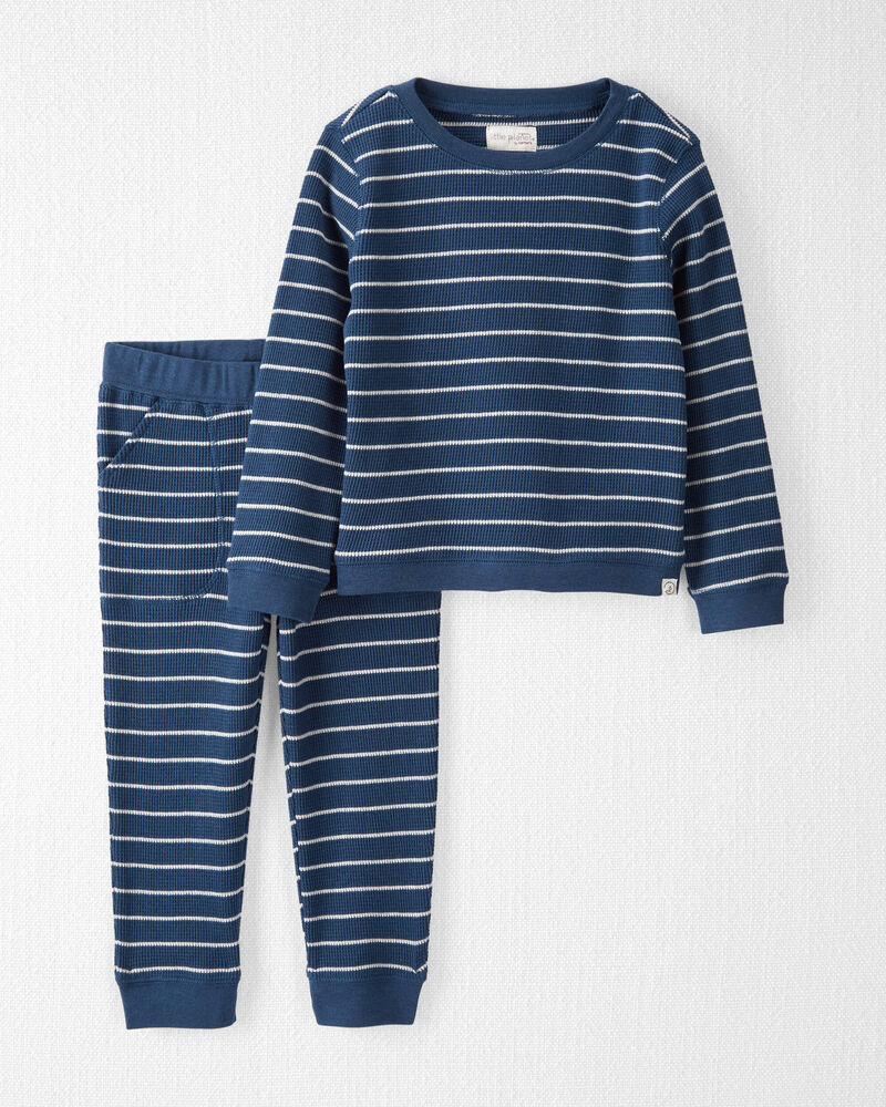 Toddler Waffle Knit Set Made With Organic Cotton in Stripes
, image 1 of 4 slides