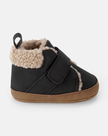 Baby Boy Sherpa Boots - Black/Brown, 