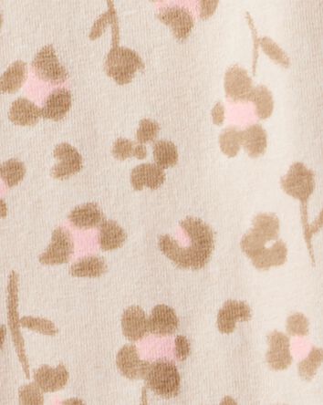 Toddler Girl Bow Floral French Terry Sweatshirt & Pant Set - Beige, 