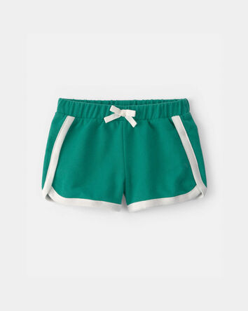 Baby Girl French Terry Athletic Shorts - Green, 