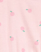 Baby Peach Print Sunsuit - Pink, image 2 of 3 slides