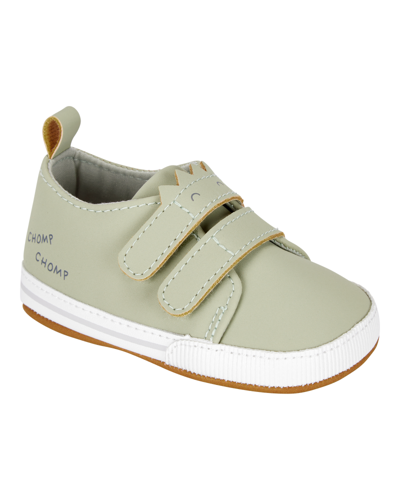 Baby Boy Dinosaur Slip-On Shoes - Olive, image 1 of 7 slides