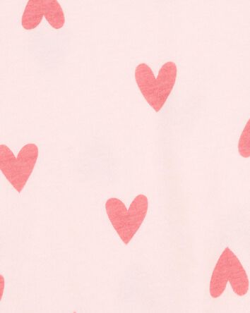 Kid Heart Print Short-Sleeve Fashion Top - Pink, 