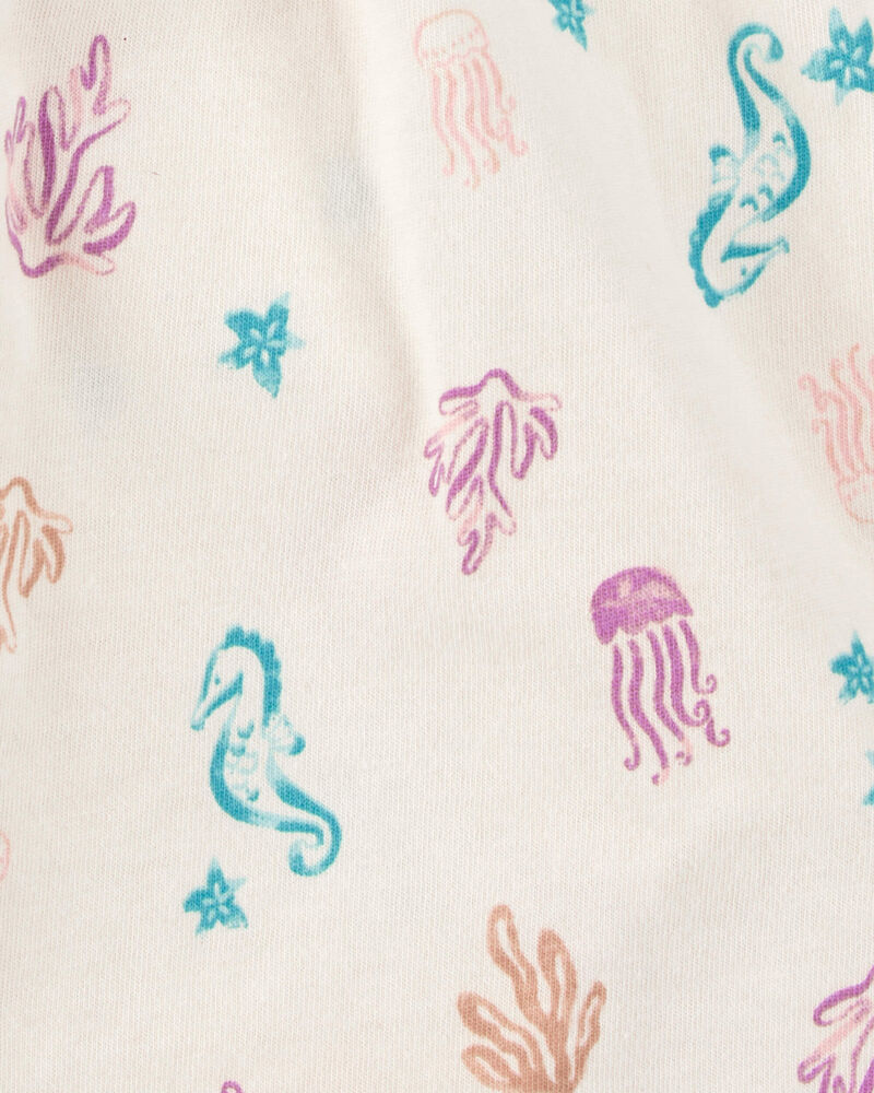 Baby Girl Sea Print Cotton Sunsuit, image 3 of 4 slides