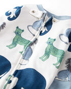 Baby Organic Cotton Sleep & Play Pajamas in Wildlife Print, image 3 of 4 slides