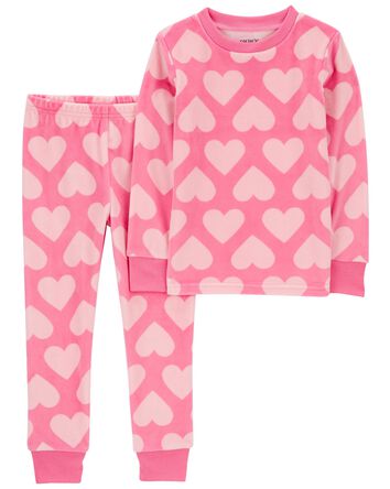 Toddler 2-Piece Fuzzy Velboa Heart Pajamas, 