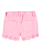 Toddler Iconic Eyelet Short - Pink, image 2 of 5 slides