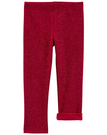 Toddler Glitter Cozy Fleece Leggings, 